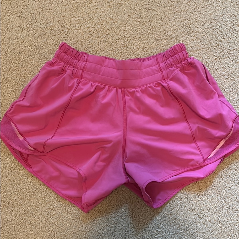 Lululemon Pink Hotty Hot Shorts 4”